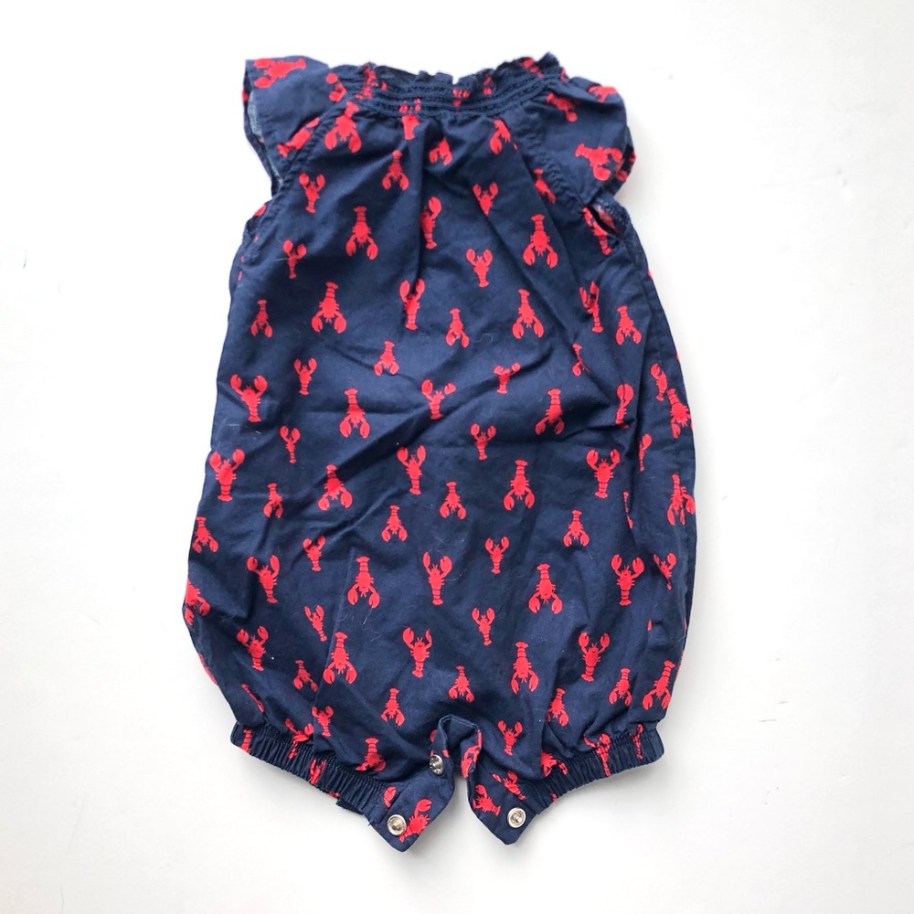 🌟Host Pick🌟 Adorable Lobster Patterned Romper in Navy Blue and Red - Picture 4 of 4